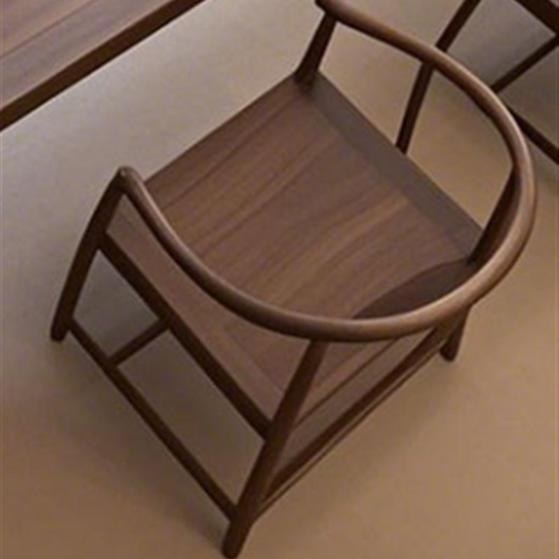 新中式茶桌椅组合实木书桌办公桌罗汉床I名宿茶台黑胡桃白蜡木茶