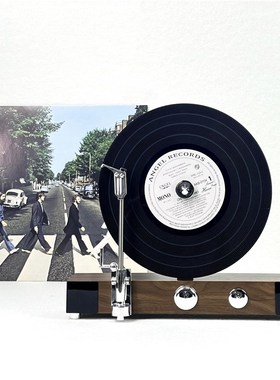 立式复古留d声机黑胶唱片机现代轻奢模型摆件别墅样板间装饰品C