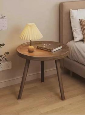 中古风小圆桌茶几高级感阳台沙发边几客厅家用小圆几轻奢小众角几