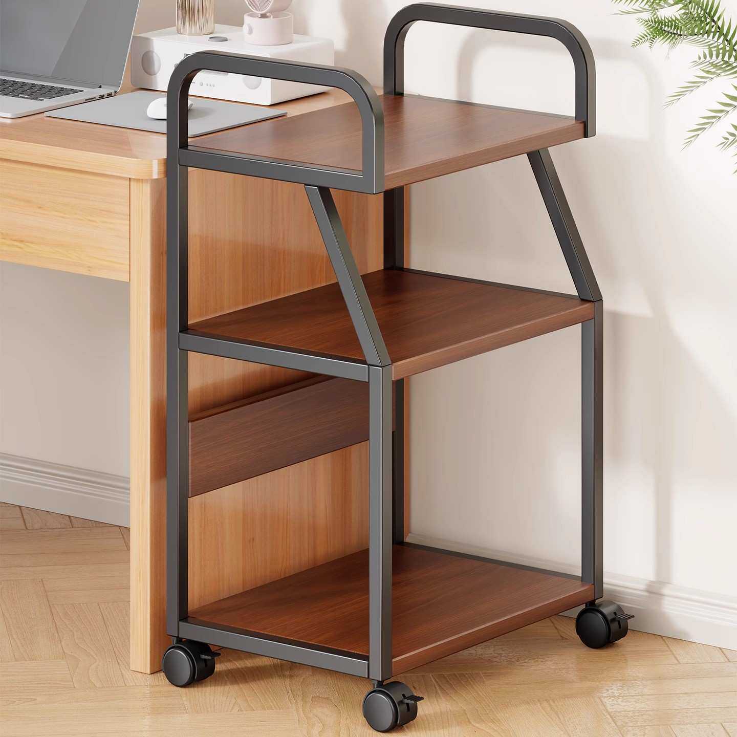 打印机置物架桌边落地复印机放置柜子可移动办公室电脑主机箱托架