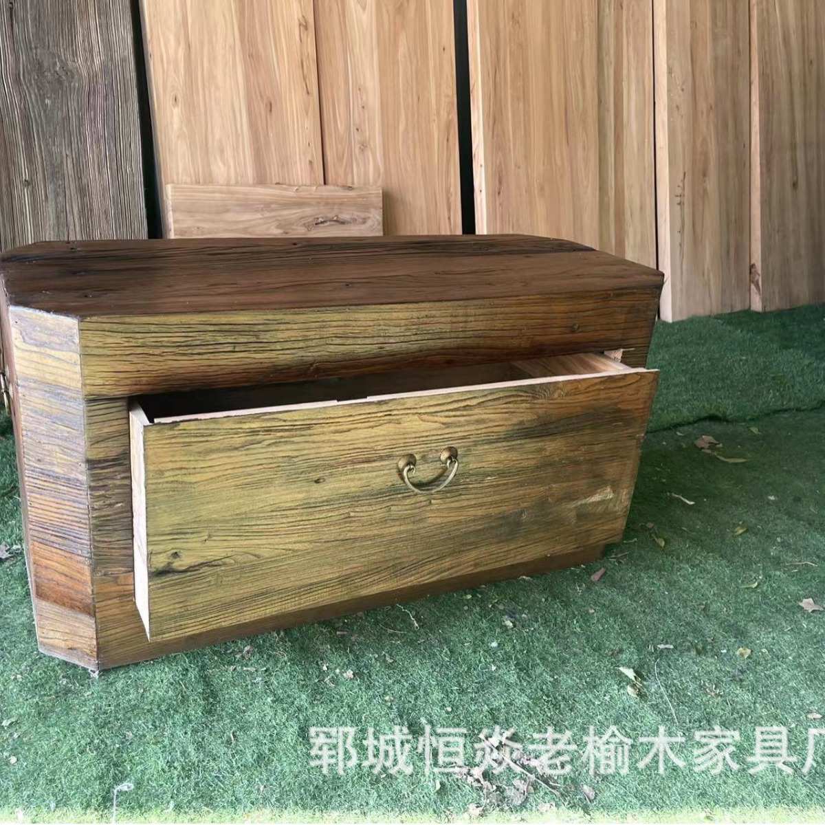 老榆木斗柜客厅抽屉收纳柜复古餐边柜长方形储物柜新中式整理柜