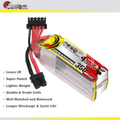 鹰氪CODDAR 350MAH 4S 15.2V 90C HV室内空心杯高倍率锂电池 LIPO