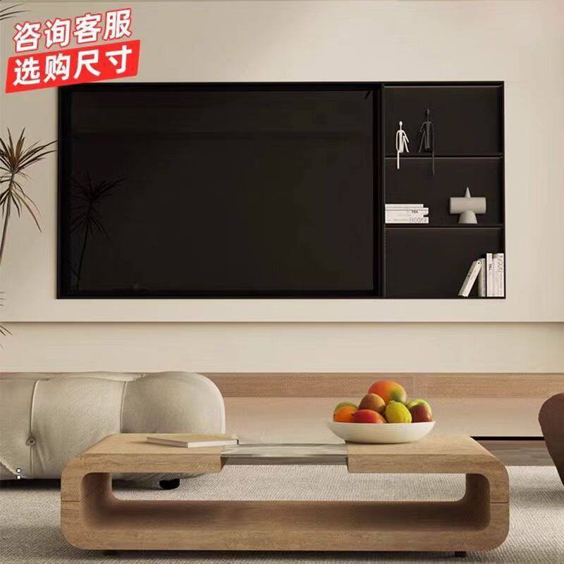 客厅电视墙无缝不锈钢壁龛嵌入式电视柜背景墙置物金属壁柜内嵌框