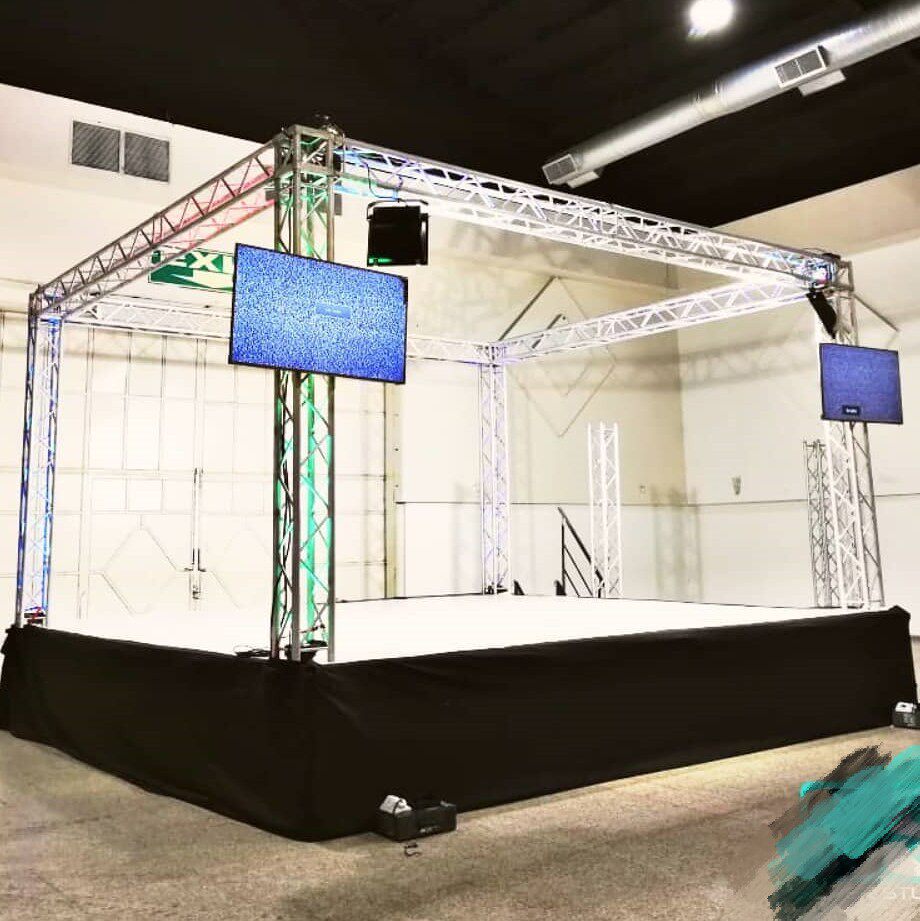 外贸创笙外销custom款铝合金管材门型展架教堂礼堂厂家直销螺丝架