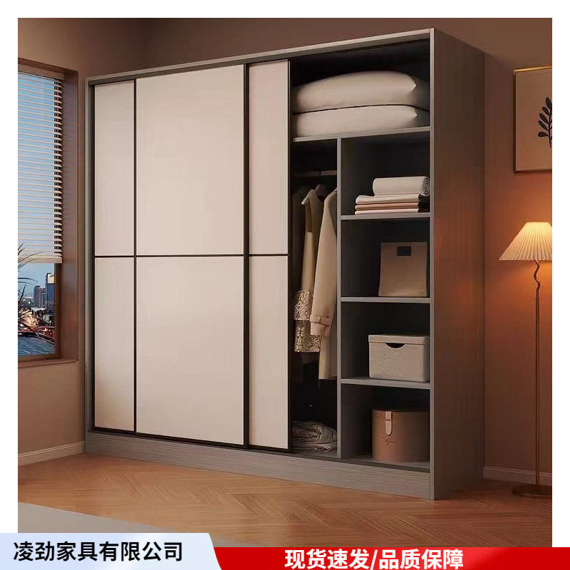 衣柜家用卧室推拉门实木质出租房屋用儿童大衣橱简易组装收纳柜子