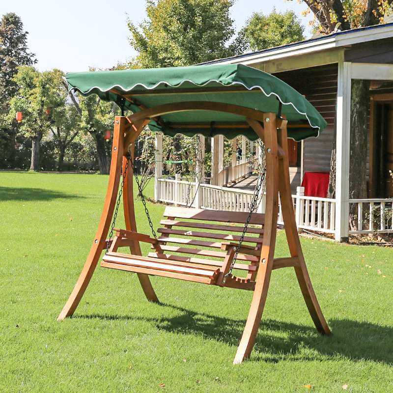 野人谷实木秋千户外摇椅庭院儿童摇篮椅家用室外秋千阳台双人吊椅