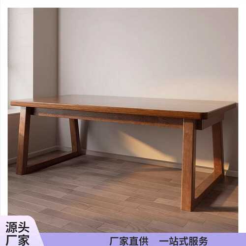 实木书桌家用双人学习桌写字台简约办公桌长条大桌子工作台电脑桌