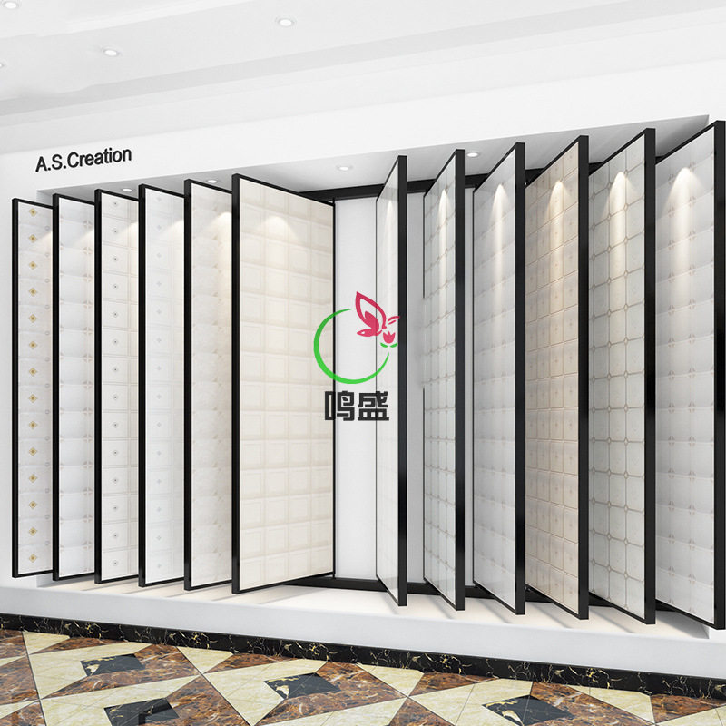 木地板翻页展架瓷砖陶瓷架子墙布壁纸硅藻泥样品展示架多功能立式