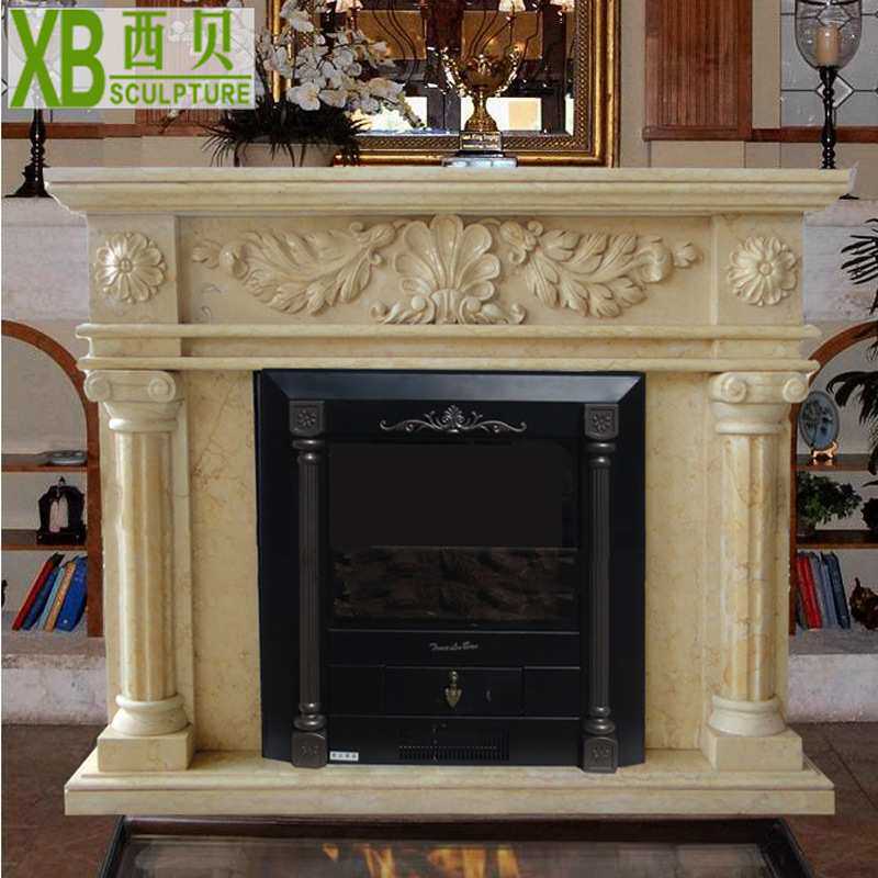 厂家供应大理石精品简约壁炉 欧式石材壁炉架客厅摆件 支持定制