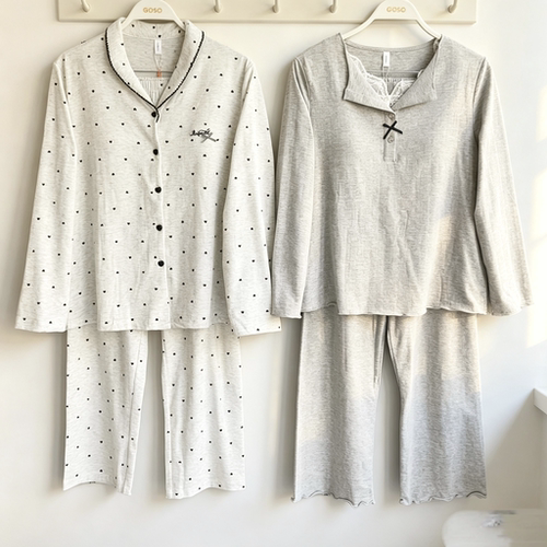 香蜜闺秀新款自带胸垫女士睡衣26303029棉质长袖长裤家居服套装