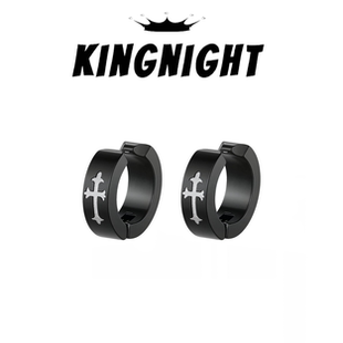 夜王 | 无耳洞十字架黑色耳夹男款耳骨夹高级感耳夹耳扣潮流耳饰