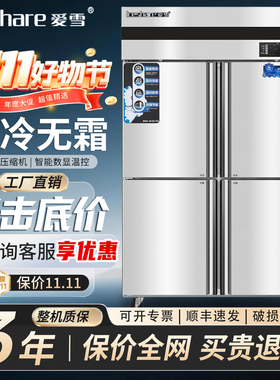 爱雪商用四门冰箱冷冻立式冰柜