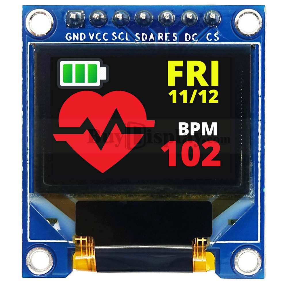 0.95寸彩色OLED显示模块96x64点阵配转接板/配套Arduino和树霉派