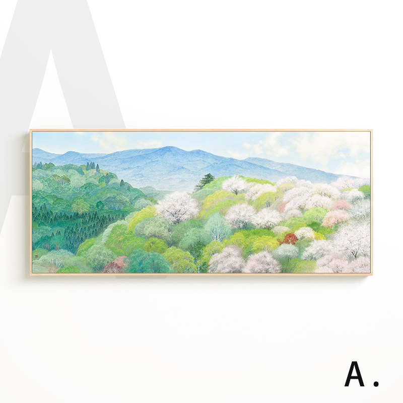 【野地美树c子联名】日式原木风客厅沙发背景墙装饰画卧室风景挂
