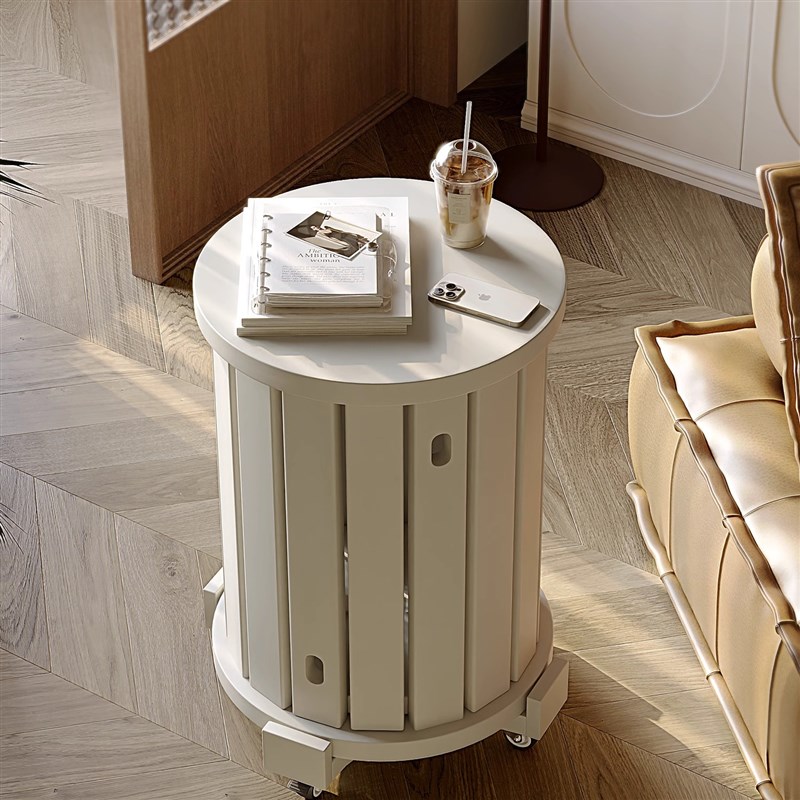 实木凳子可叠放组合带轮t板凳家用客厅带轮木凳现代简约叠叠乐圆