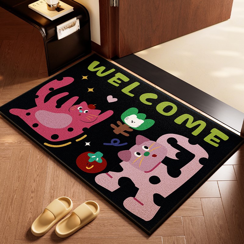 2025新款帘帘好运入户玄关门口地垫进门外家用地毯V高级感耐脏防