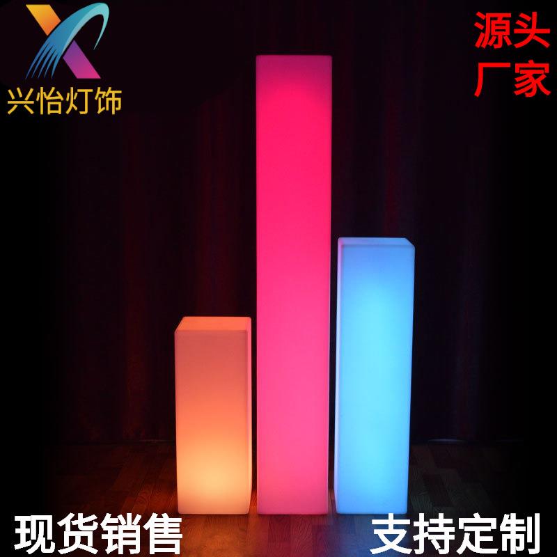 led发光桌椅遥控吧台方柱子夜店桌子立方体led茶几景观灯室外彩光