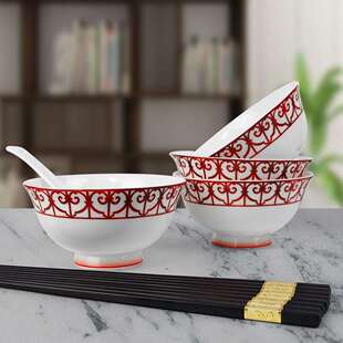 欧式铁艺陶瓷餐具套装骨瓷碗家用吃饭碗面碗汤碗送礼厂家