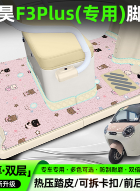 适用盛昊F3Plus电动三轮车脚垫专用脚踩踏板垫子脚踏垫内装饰配件