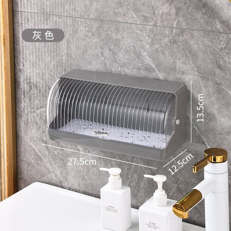 壁挂式筷子收纳盒厨房大容量防尘带盖H沥水筷笼置物架勺子收纳架