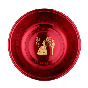 结婚洗脸盆婚庆不锈加厚红色喜盆喜娘陪嫁包袱聚宝盆家用新人洗漱
