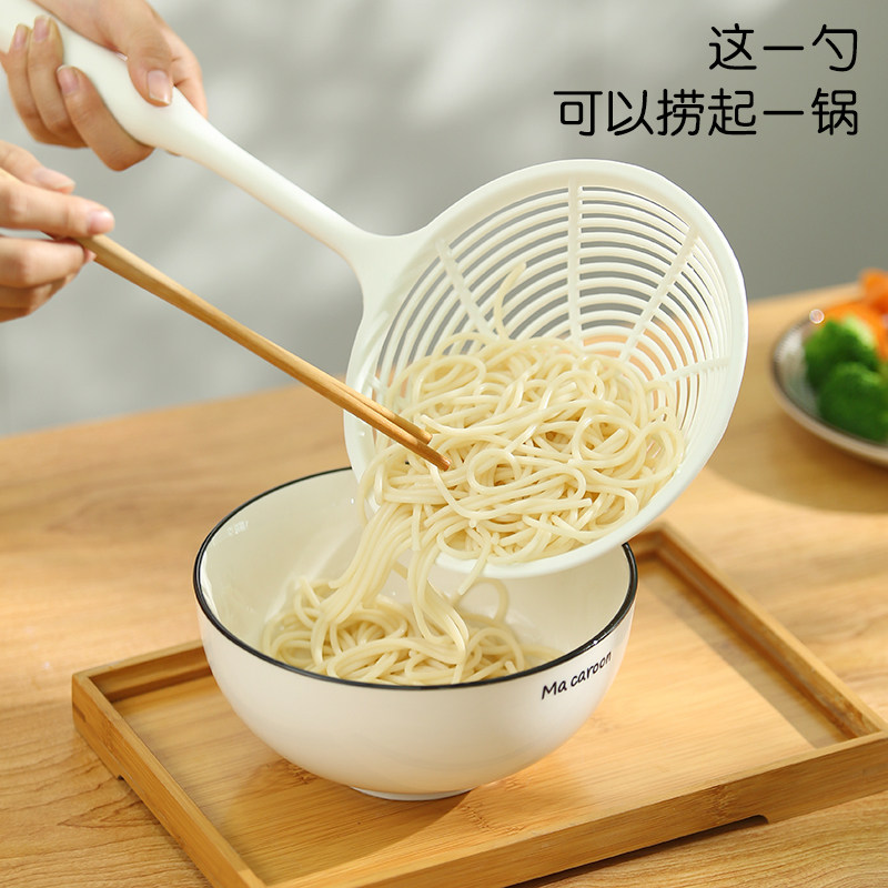 大号漏勺耐高温沥水过滤捞面勺饺子勺家用食品级凉虾大漏捞勺笊篱