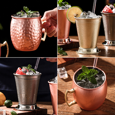 锤点铜杯 莫斯科骡子杯moscow mule不锈钢鸡尾酒杯 创意酒吧杯子