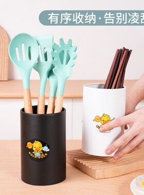 加厚不锈钢筷子筒商用奶茶店吧台收纳盒吸管筒竹签桶刀叉座沥水笼