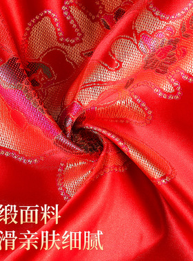 结婚包袱皮女方娘家嫁妆红布新娘陪嫁套装喜盆包裹布婚庆用品大全
