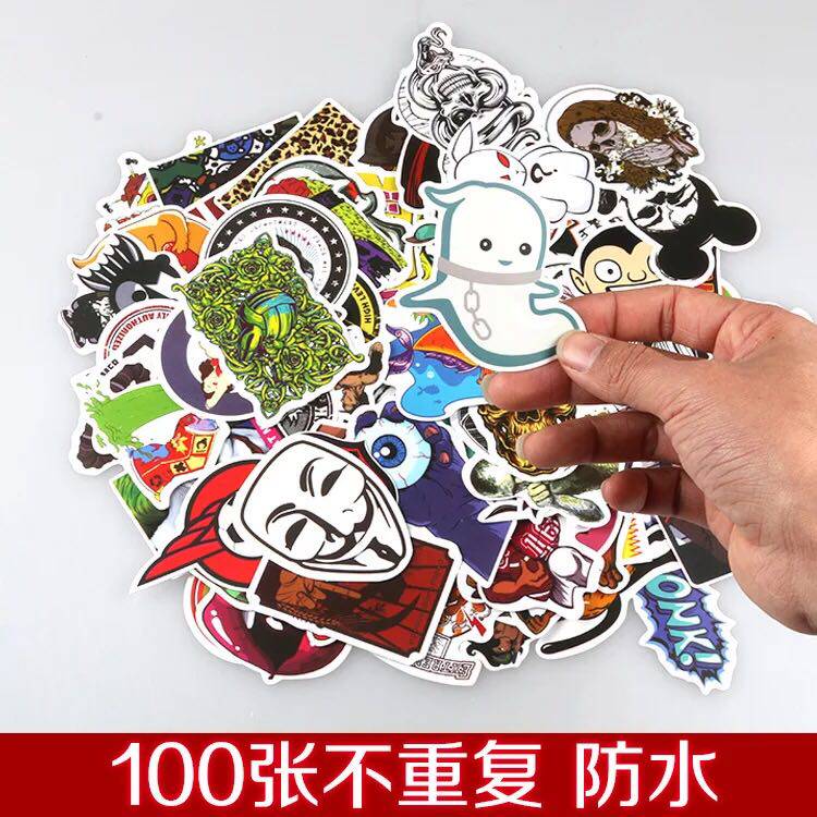 包邮 防水防晒100张不重复涂鸦贴纸速卖通ebey外贸潮牌汽车涂鸦贴