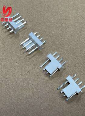 2510 3+1P错位针座 2510-4p防呆风扇弯针座 MX2.54 4P半靠背 直针