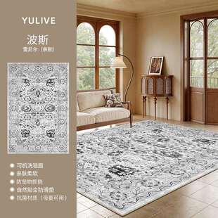 波斯复古地毯家用客厅满铺地毯多尼尔静音防滑地毯方便可拆洗地毯