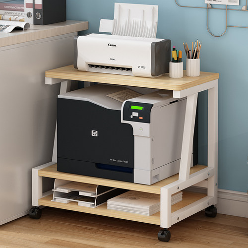 落地可移动桌下带轱辘打印机置物架多层家用多功U能收纳整理架子