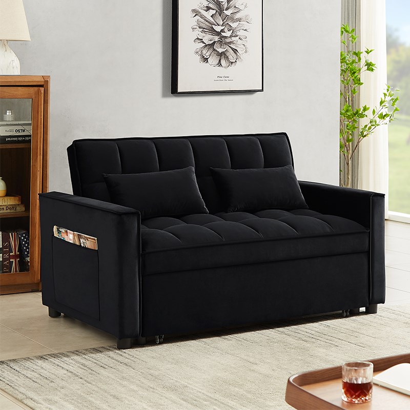 带双人伸缩沙发床睡床可变香港坐梳化两用折叠小户型X床抽拉多功