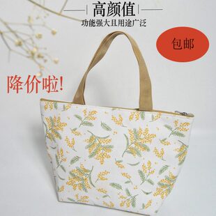 拉链学生带小布包饭手拎保温袋手提上班族便当盒便当袋日式铝箔