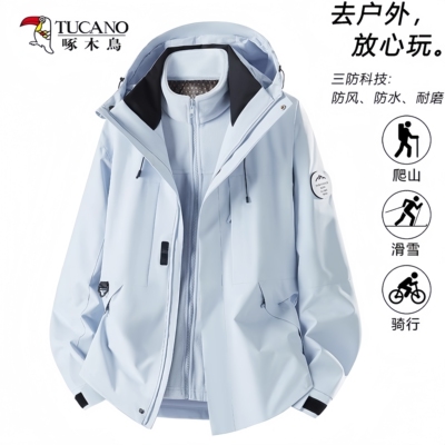 啄木鸟冲锋衣外套男女2025新款