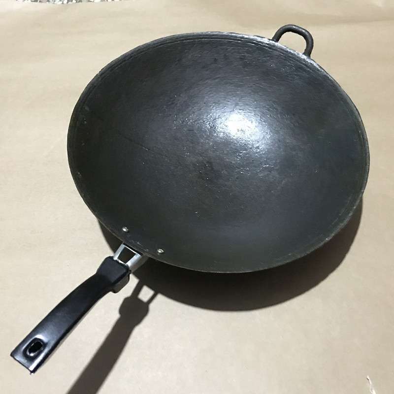 ?传统老式家用铸铁锅双耳炒锅不粘锅尖底锅圆底已开锅炒菜锅