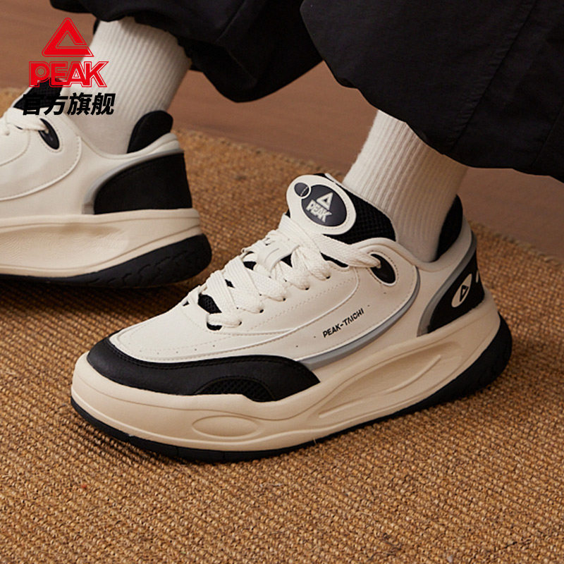匹克态极纵横板鞋男女款2025年新品厚底面包防滑休闲鞋透气运动鞋