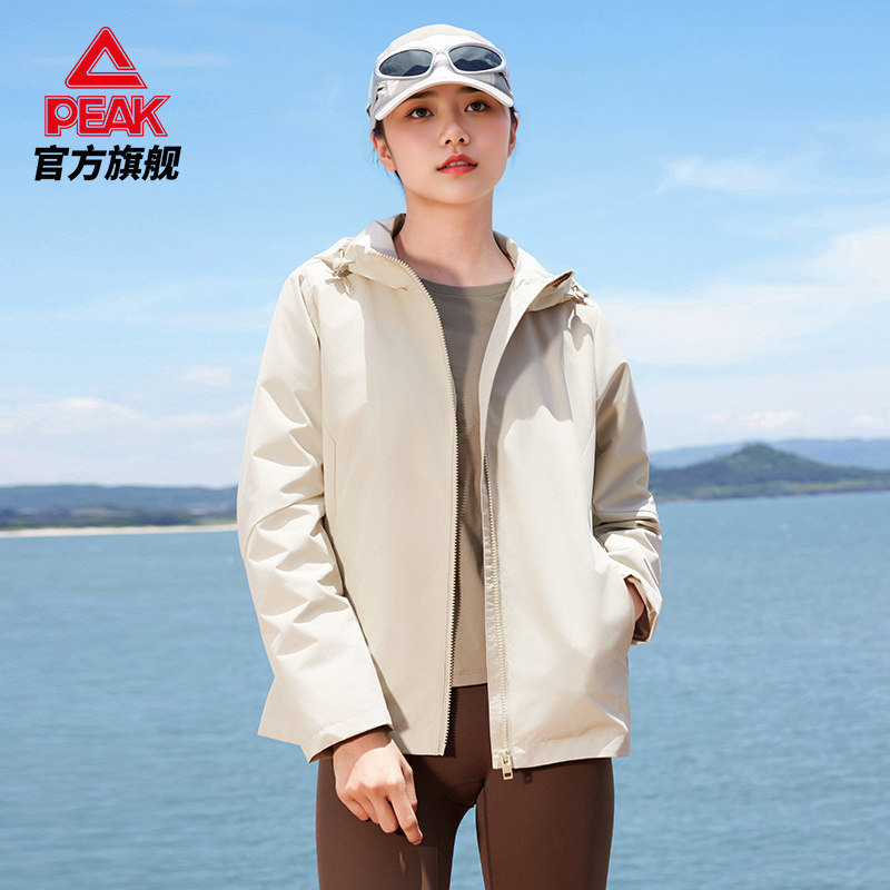 匹克官方正品三防梭织冲锋防泼水外套春夏风衣上衣休闲运动茄克女