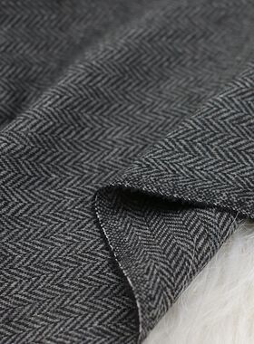 羊毛人字纹西装面料高端毛呢大衣布料西装拼色呢子服装套装毛料