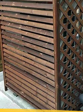 户外防腐木外机空调保护罩阳台遮丑花架室外装饰百叶格栅置物架子