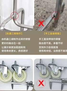 女装店货架落地式不锈钢移动衣架带轮店铺挂衣杆服装店专用展示架