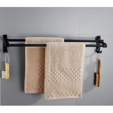 35cm免打孔45cm55cm65cm75cm95cm1m1.1m黑色毛巾架可可订孔太空铝