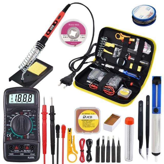 厂家直销 QH908U可调温家用焊接小型电洛铁焊锡烙铁80W电烙铁套装