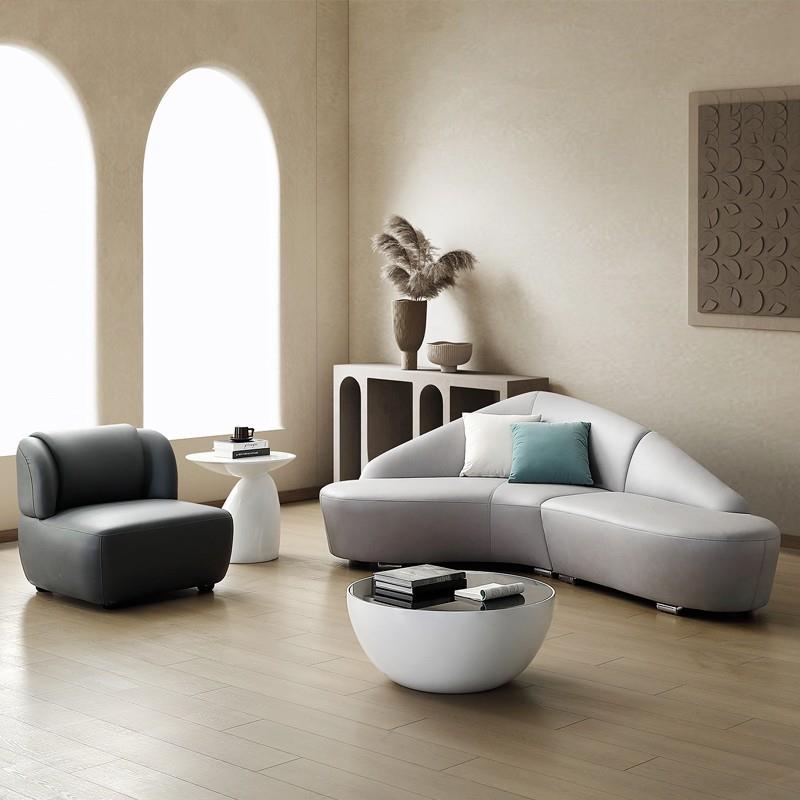 现代办公室沙发茶几组合简约创意前台大堂休闲椅会客厅休息区套装