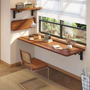 可折叠书桌墙面墙上壁挂折叠桌子挂墙式学习桌阳台靠墙悬空墙边桌