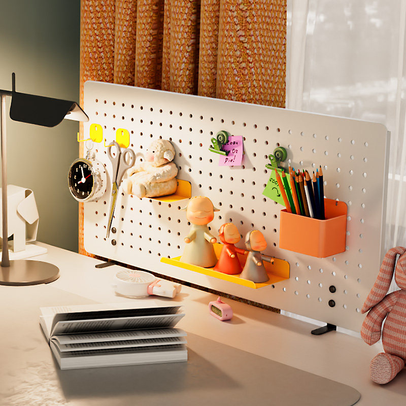 洞洞板桌面隔板书桌屏风隔断学生学习办公桌挡板收纳Y置物架竖立