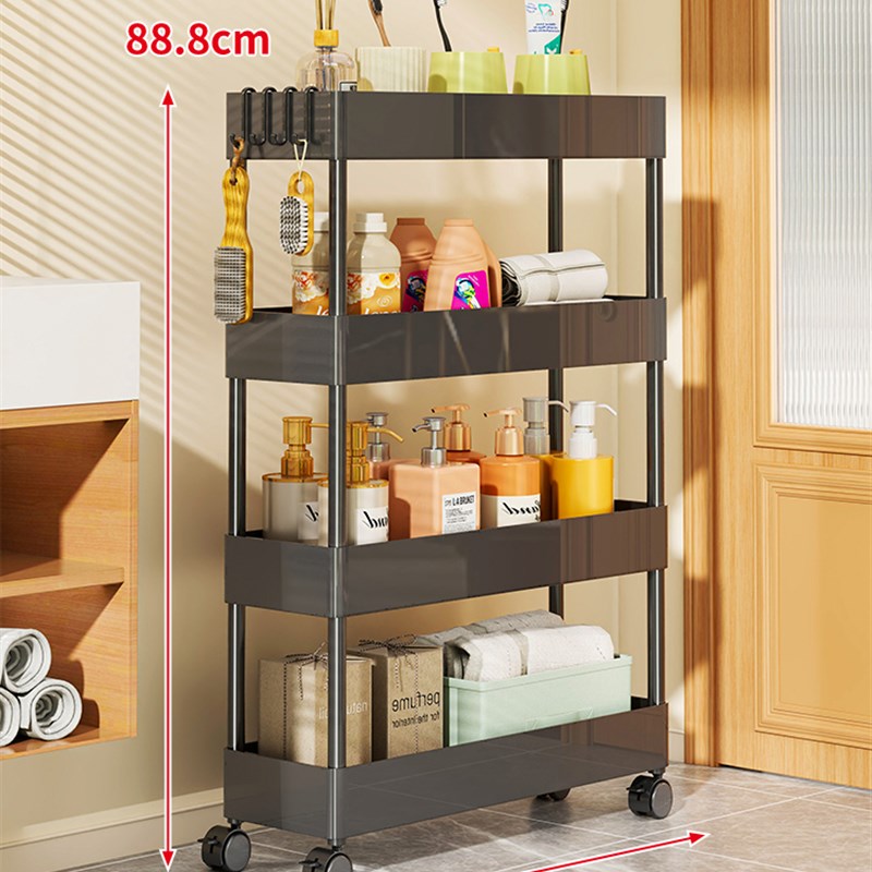 夹缝置物b架门后缝隙柜客厅超窄款收纳柜极窄多层收纳架带轮小推