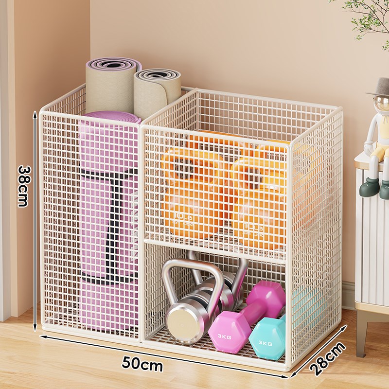 健身器材收纳瑜珈垫收纳层架家用工C具夹缝收纳筐运动篮球哑铃置