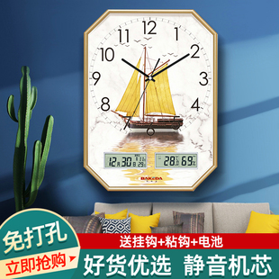 挂表北欧创意石英 时尚 新中式 挂钟静音简约时钟家用客z厅钟表个性